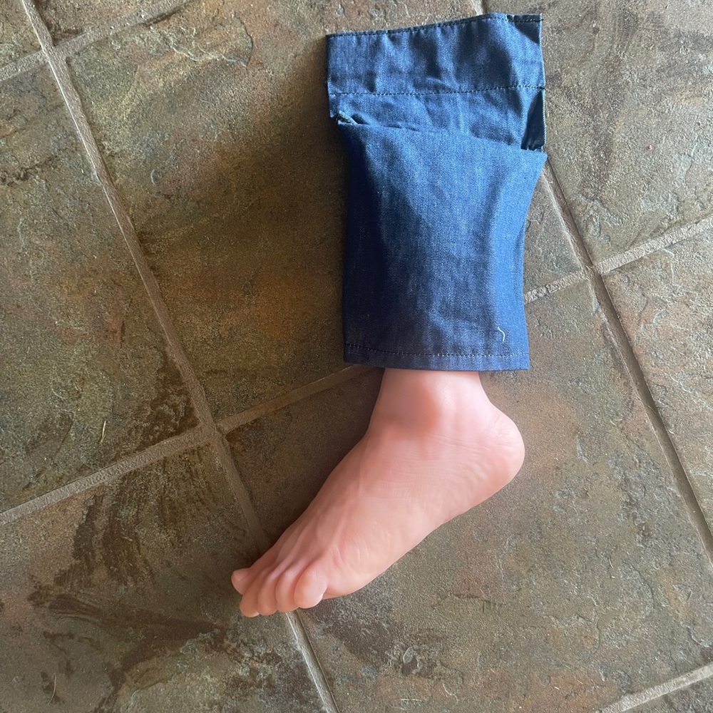 Halloween Hanging Foot out car door